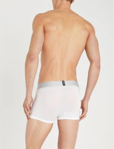 Shop Calvin Klein Evolution Regular-fit Stretch-cotton Trunks In White