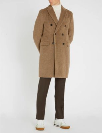 Emporio Armani Double-breasted Alpaca-blend Coat In Camel | ModeSens