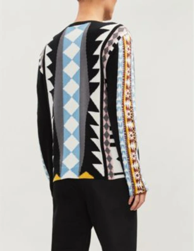 Shop Valentino Geometric-pattern Wool And Cashmere-blend Jumper In Multicolor5