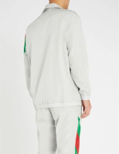 Shop Gucci Colour-blocked Shell Jacket In Ivory