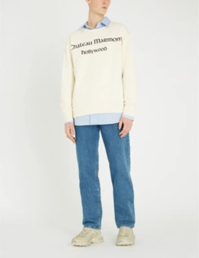 Shop Gucci Chateau Marmont Printed Cotton-jersey Sweatshirt In Cream