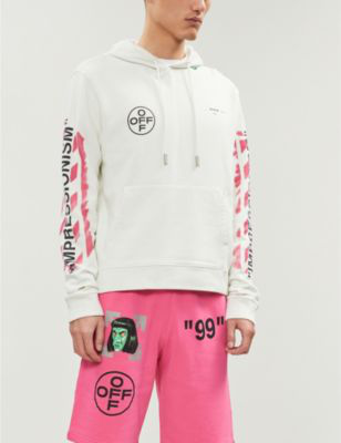 off white pink and white hoodie