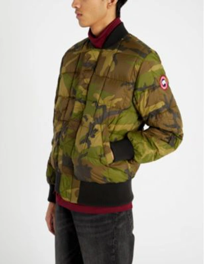 Shop Canada Goose Fraser Reversible Camouflage-print Shell-down Bomber Jacket In S:blck/l:clssccmo
