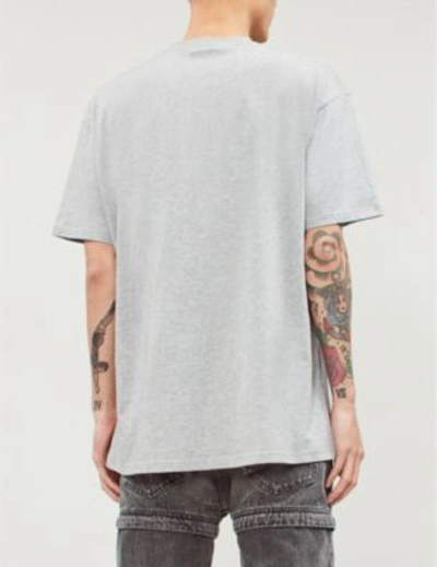 Shop Balenciaga Logo-print Cotton-jersey T-shirt In Heather Grey