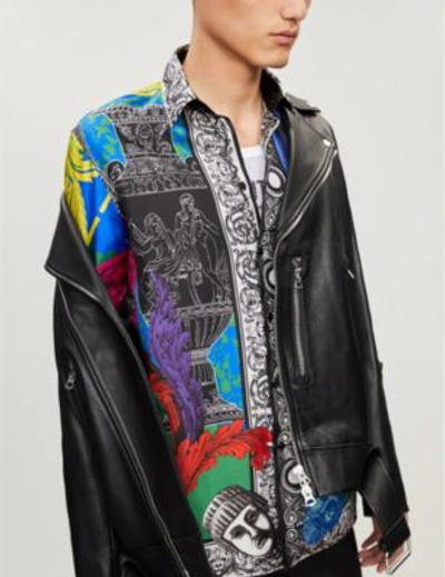 Shop Versace Baroque-print Silk-twill Shirt In Multicolor