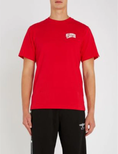 Shop Billionaire Boys Club Logo-print Cotton-jersey T-shirt In Red