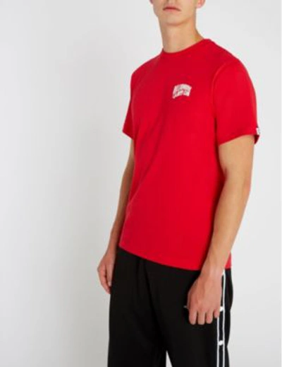 Shop Billionaire Boys Club Logo-print Cotton-jersey T-shirt In Red