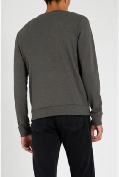 Shop Hugo Reverse Logo Cotton-jersey Sweatshirt In Open Grey