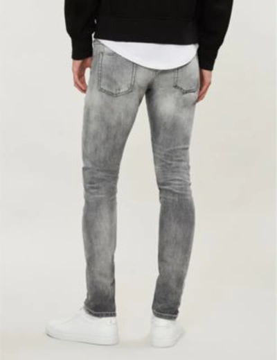 Shop Balmain Faded Slim-fit Skinny Jeans In Noir