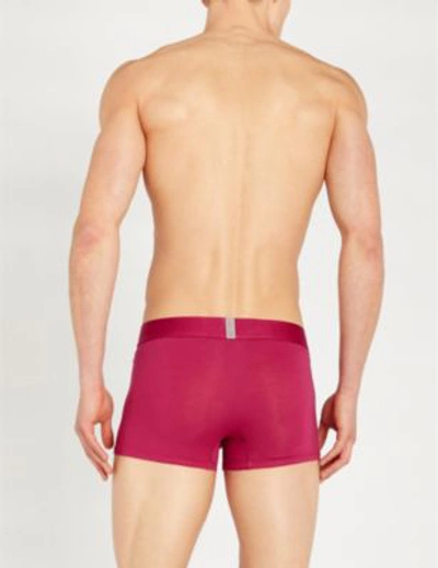 Shop Calvin Klein Evolution Regular-fit Stretch-cotton Trunks In Pink