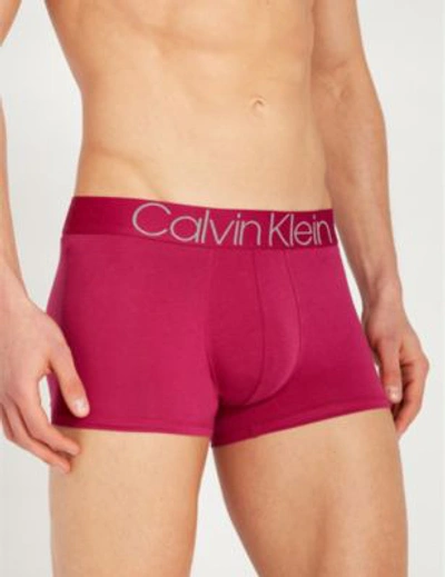 Shop Calvin Klein Evolution Regular-fit Stretch-cotton Trunks In Pink