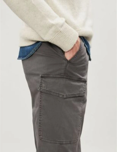 Shop Brunello Cucinelli Slim-fit Straight Stretch-cotton Cargo Trousers In Grey