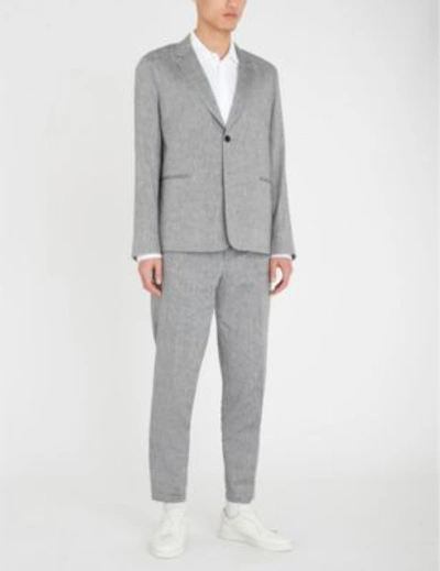 Shop Paul Smith Regular-fit Wool And Linen-blend Suit In Grey