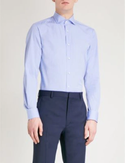 Shop Ralph Lauren Regular-fit Cotton Shirt In Light Blue
