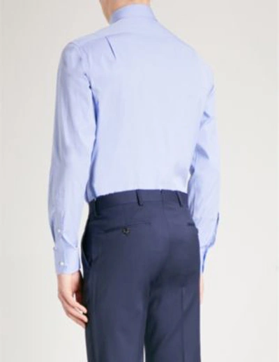 Shop Ralph Lauren Regular-fit Cotton Shirt In Light Blue