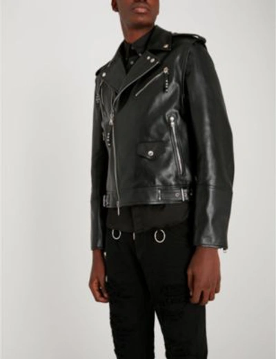 Shop Alexander Mcqueen Asymmetric Leather Biker Jacket In Black