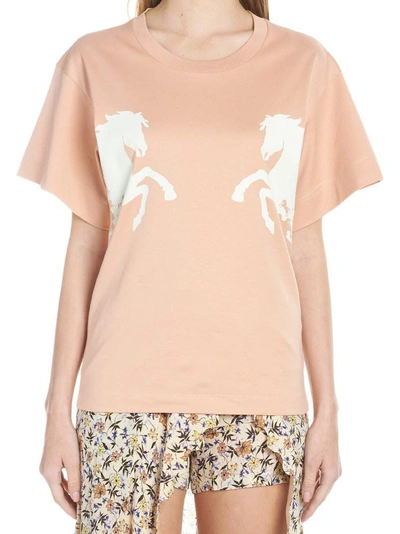 Shop Chloé Horse Print T In Pink