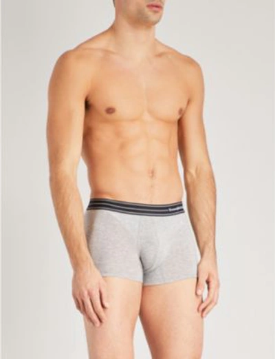 Shop Ermenegildo Zegna Core Slim-fit Stretch-cotton Trunks In Grey