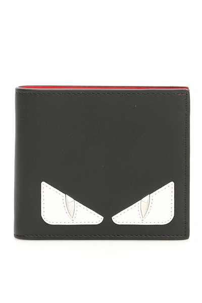 Shop Fendi Bag Bugs Leather Wallet In Black