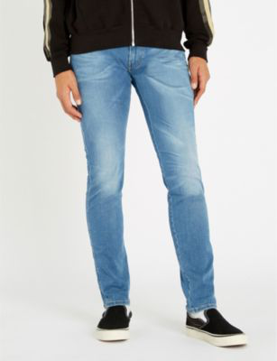 Replay Anbass Hyperflex Slim-Fit Skinny Jeans In Mid Blue | ModeSens