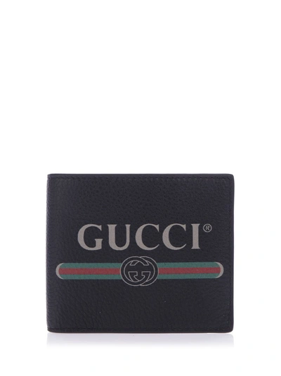 Shop Gucci Logo Leather Coin Wallet In Black