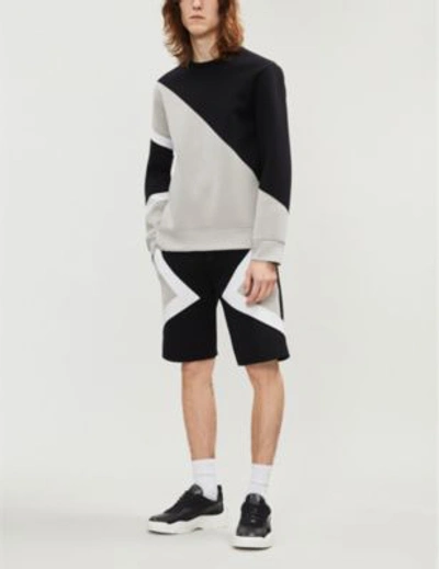 Shop Neil Barrett Modernist Printed Jersey Sweatshirt In Blk Sto Off White