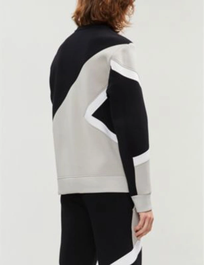 Shop Neil Barrett Modernist Printed Jersey Sweatshirt In Blk Sto Off White