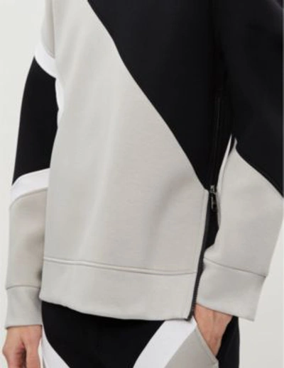 Shop Neil Barrett Modernist Printed Jersey Sweatshirt In Blk Sto Off White