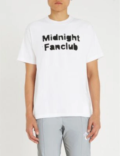 Shop Midnight Studios Logo-print Cotton-jersey T-shirt In White