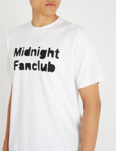 Shop Midnight Studios Logo-print Cotton-jersey T-shirt In White