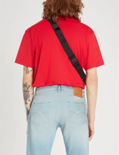 Shop Acne Studios Nash Logo-patch Cotton-jersey T-shirt In Cardinal Red
