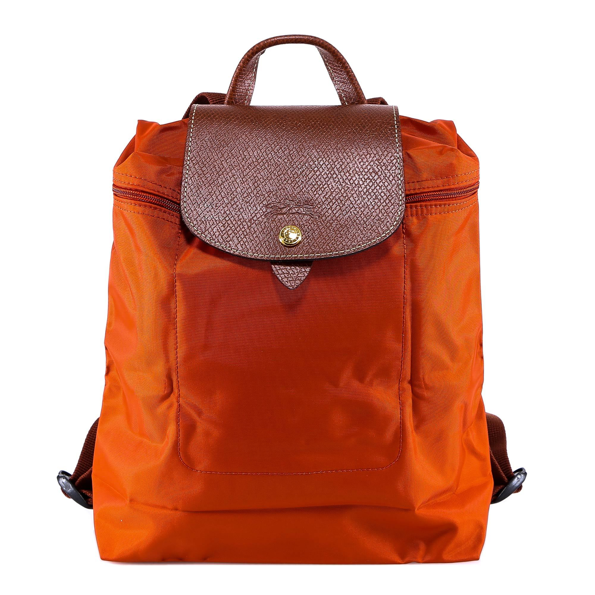 orange longchamp backpack