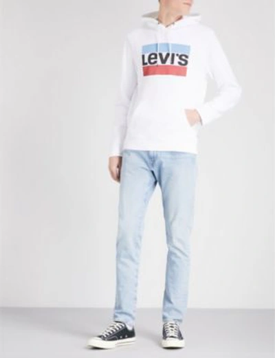 Shop Levi's Graphic Po Cotton-blend Hoody In White