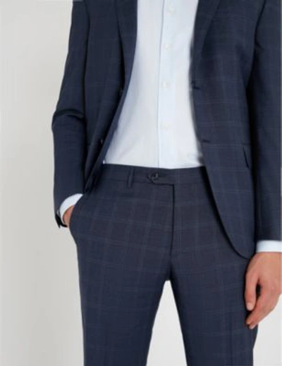 Shop Corneliani Checked Academy-fit Wool Suit In Blue