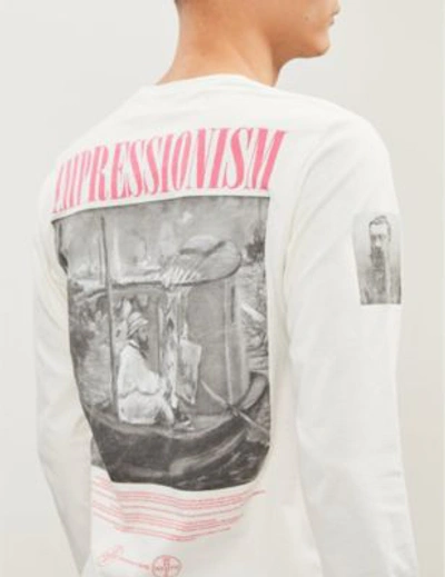 Shop Off-white Impressionism-print Cotton-jersey Top In Off White