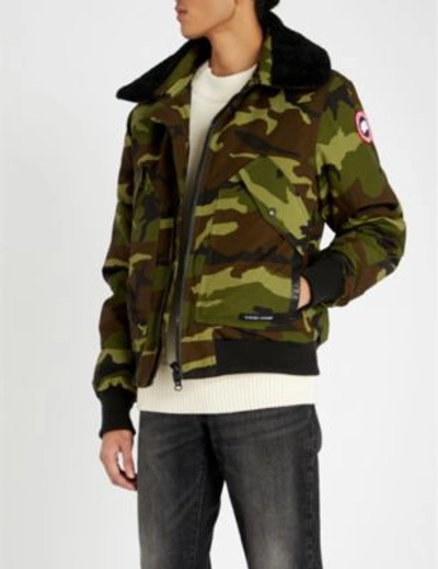 Shop Canada Goose Bromley Camouflage-print Shearling And Shell-down Bomber Jacket In Classic Camo