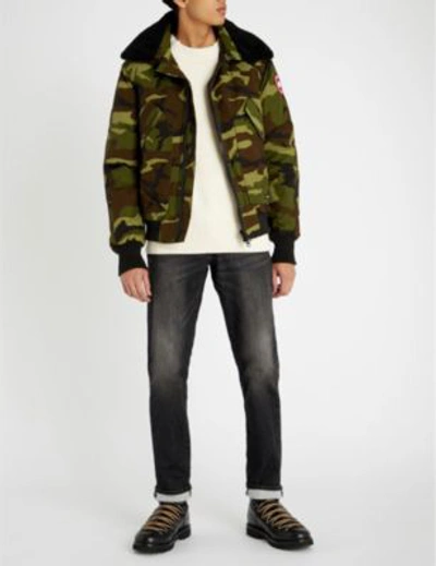 Shop Canada Goose Bromley Camouflage-print Shearling And Shell-down Bomber Jacket In Classic Camo