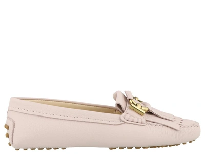 Shop Tod's Gommino Buckle Loafers In Pink