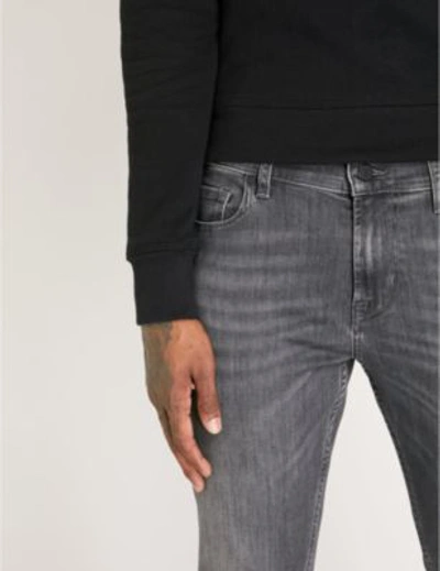 Shop 7 For All Mankind Ronnie Luxe Performance Slim-fit Skinny Jeans In Grey
