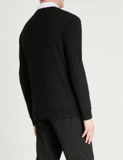 Shop Hugo Reverse Logo Cotton-jersey Sweatshirt In Black