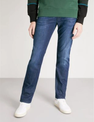 Shop 7 For All Mankind Slimmy Weightless Slim-fit Tapered Jeans In Dark Blue