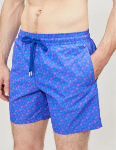 Shop Vilebrequin Moorea Turtle-print Swim Shorts In Blue