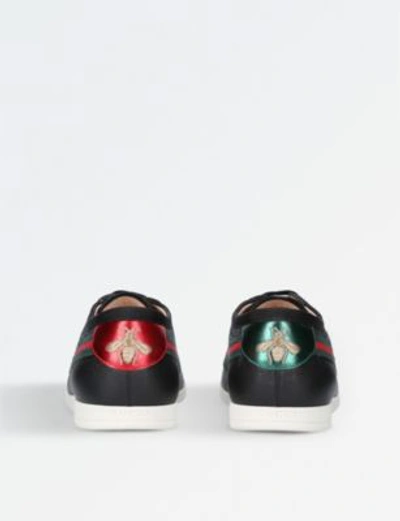 Shop Gucci Falacer Leather Sneakers In Black