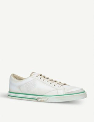 Shop Balenciaga Match Leather Low-top Trainers In White