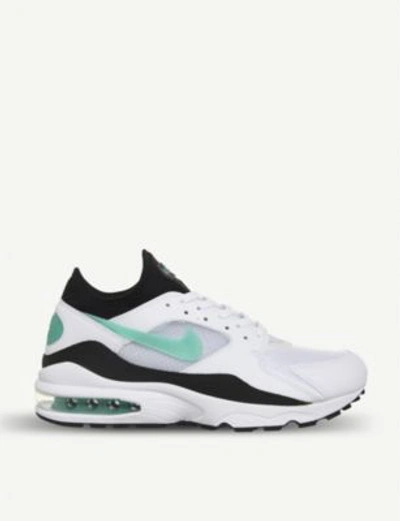 Shop Nike Air Max 93 Leather Trainers In White Turquoise