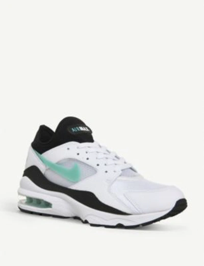 Shop Nike Air Max 93 Leather Trainers In White Turquoise