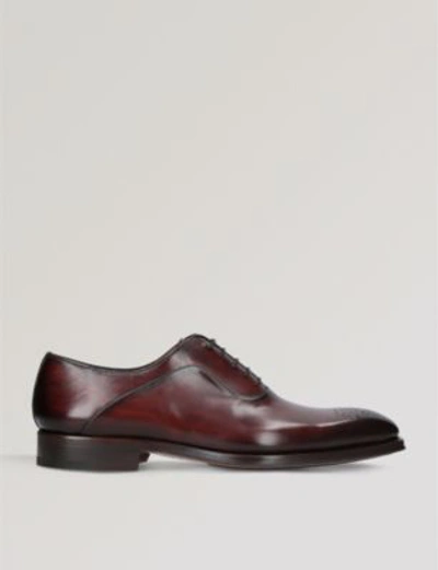 Shop Magnanni Perforated Leather Oxford Brogues In Mid Brown