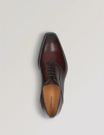 Shop Magnanni Perforated Leather Oxford Brogues In Mid Brown