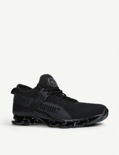 Shop Philipp Plein Sniper Knitted Trainers In Black