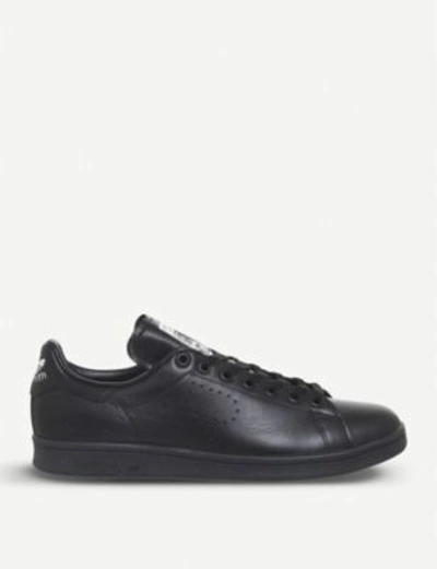 Shop Adidas Originals Raf X Stan Smith Leather Trainers In Black Mono